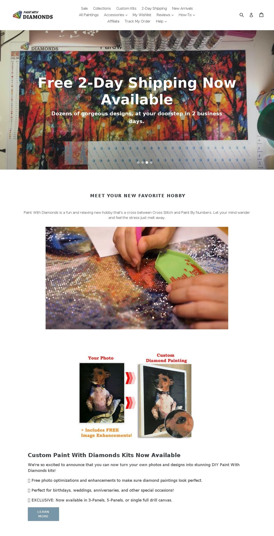 paintwithdiamonds.com shopify website screenshot