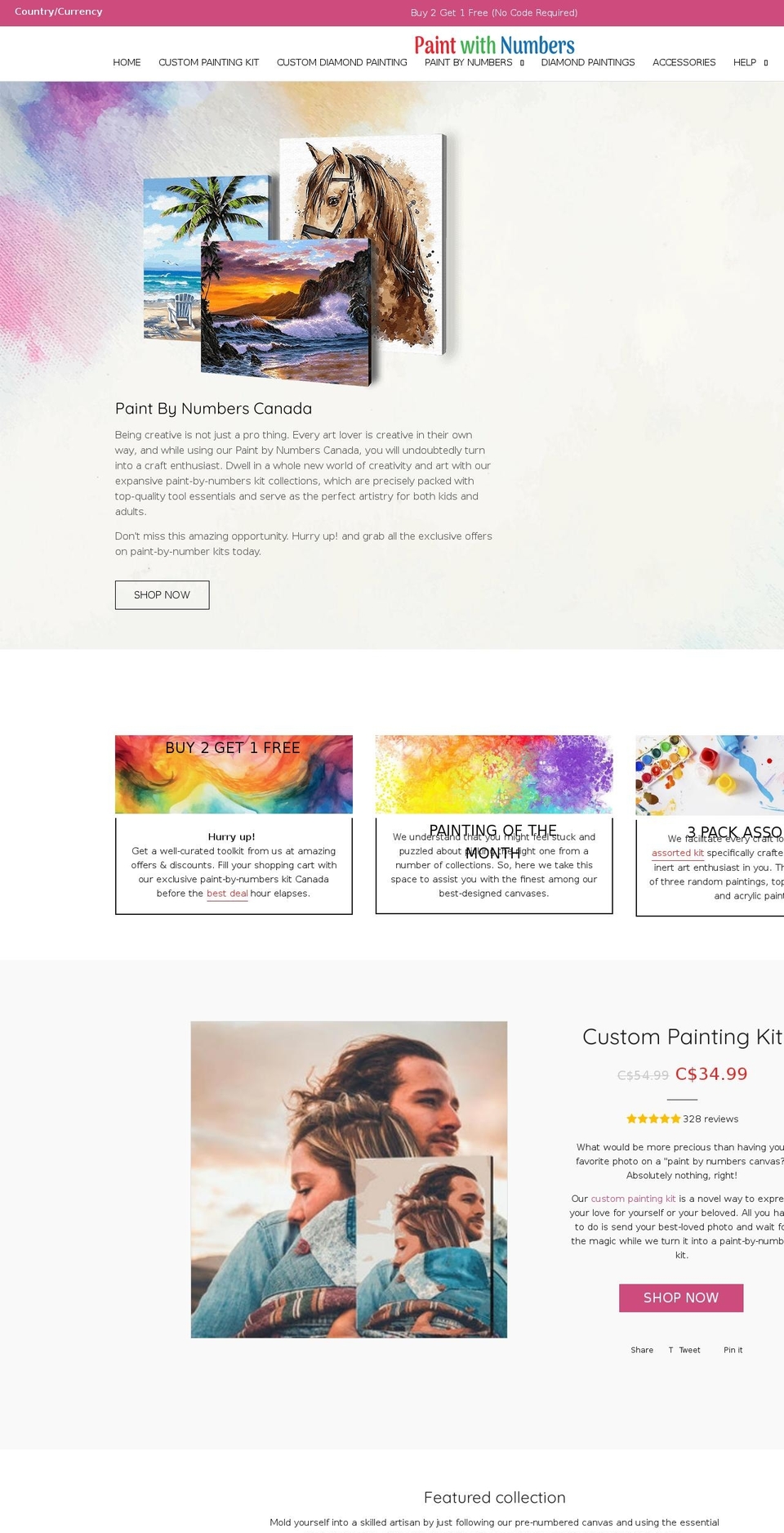 paintwithnumbers.ca shopify website screenshot