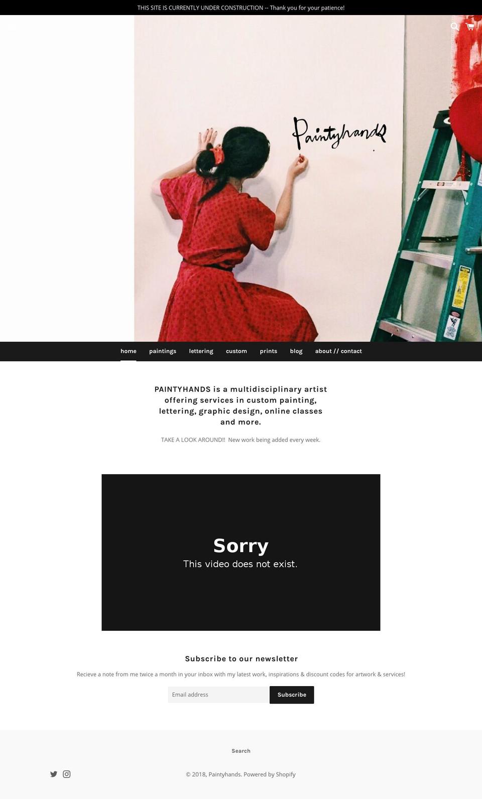 paintyhands.com — Shopify storefront screenshot