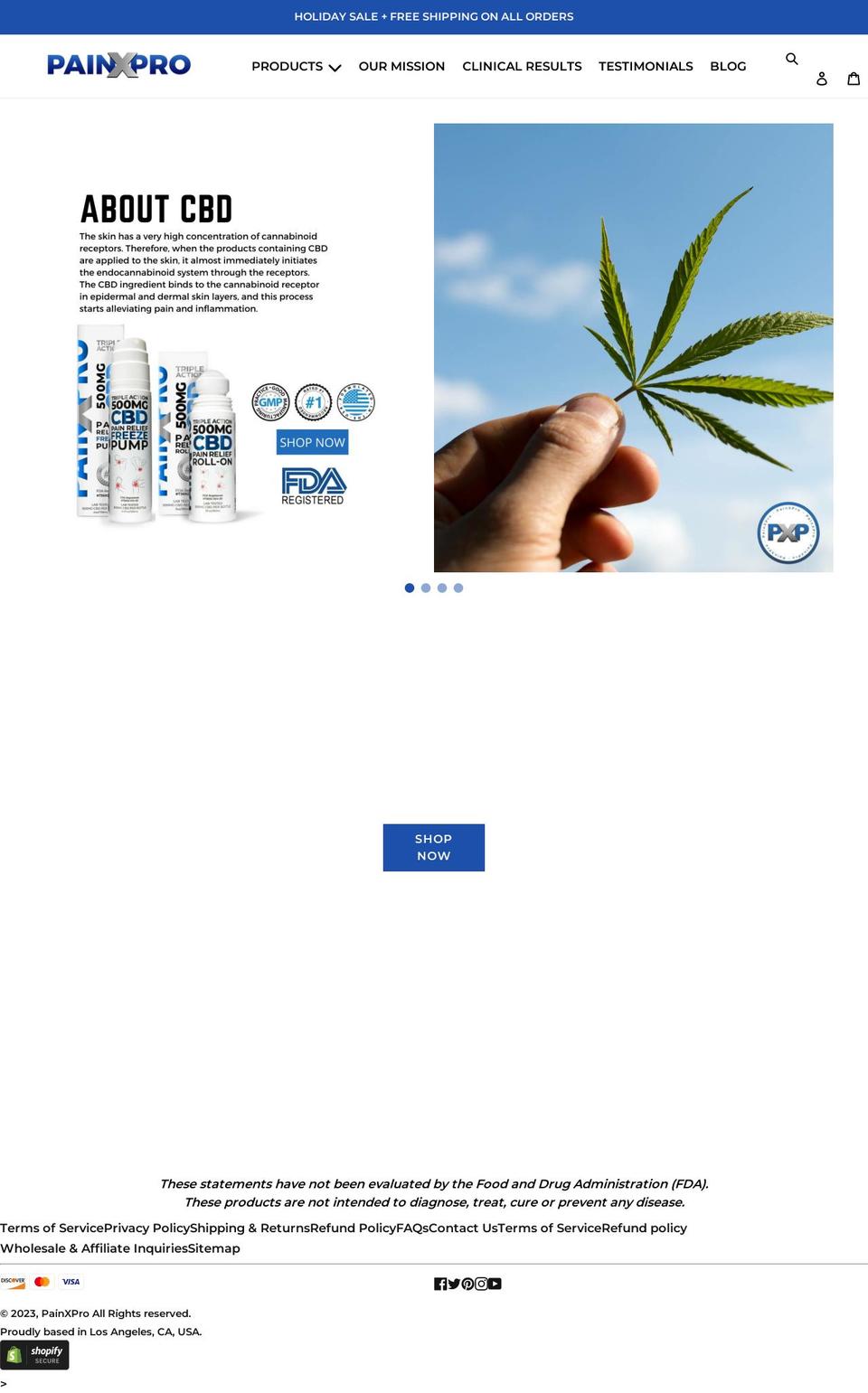 LIVE! Shopify theme site example painxpro.com