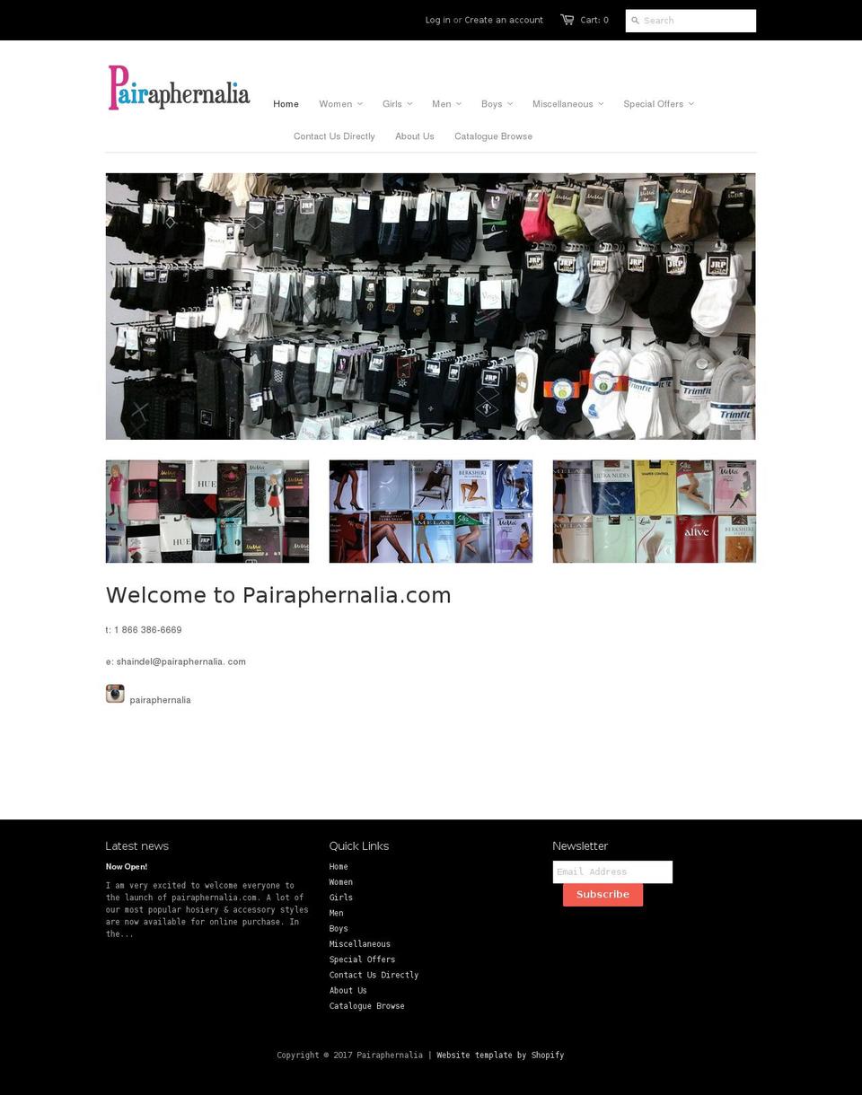 pairaphernalia.com shopify website screenshot