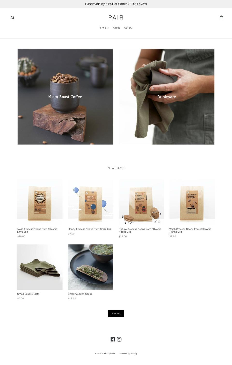 paircupworks.com — Shopify storefront screenshot