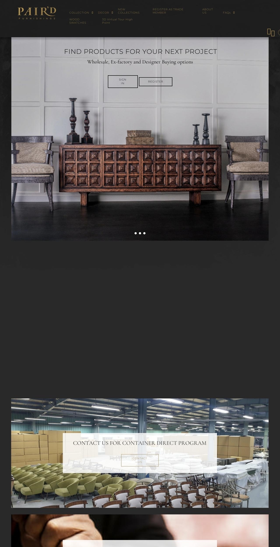 pairdfurnishings.com shopify website screenshot