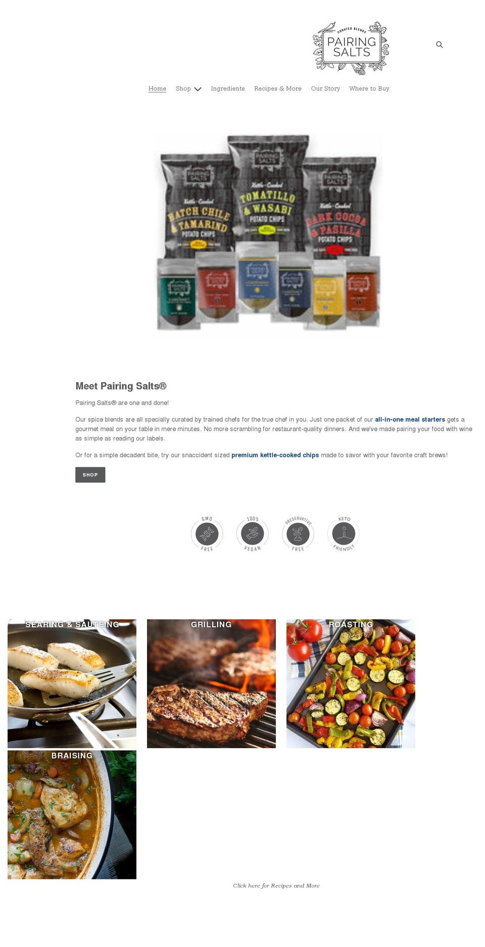 pairingsalts.com shopify website screenshot