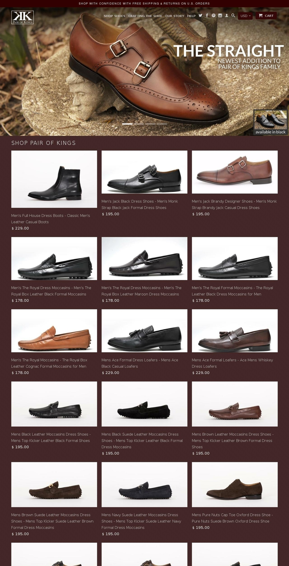 pairofkingsshoes.com shopify website screenshot
