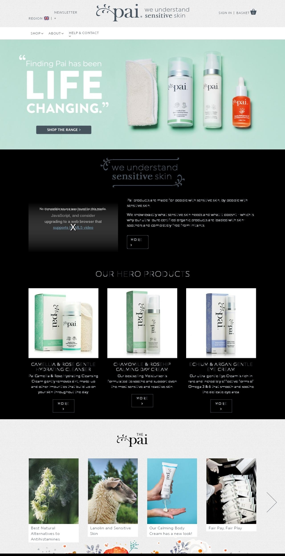 FFC LIVE Shopify theme site example paiskincare.com