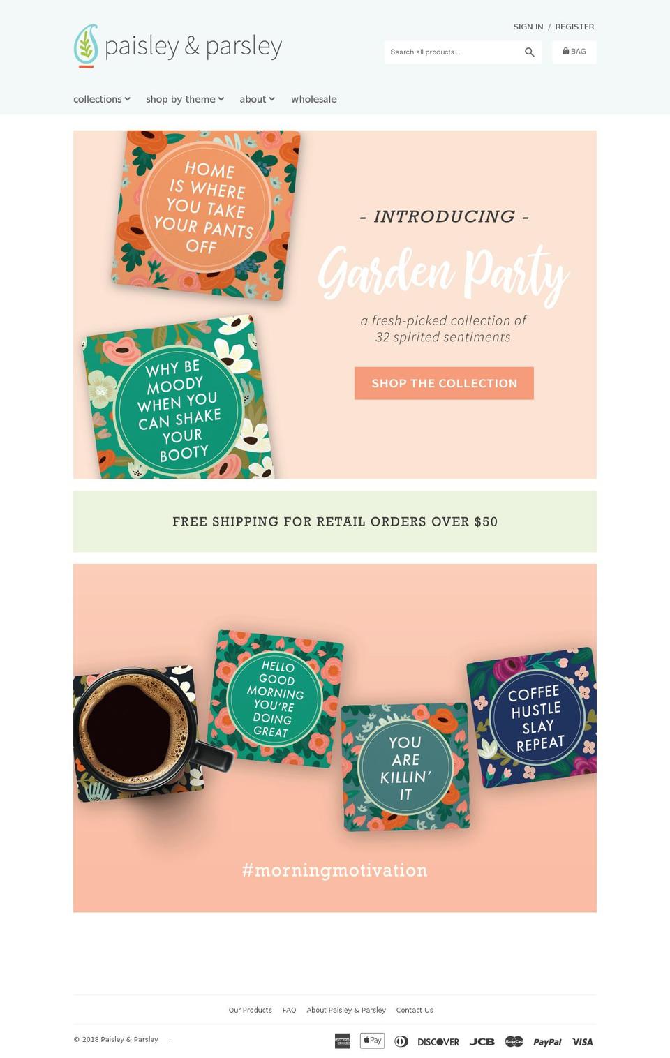 paisley-parsley.com — Shopify storefront screenshot
