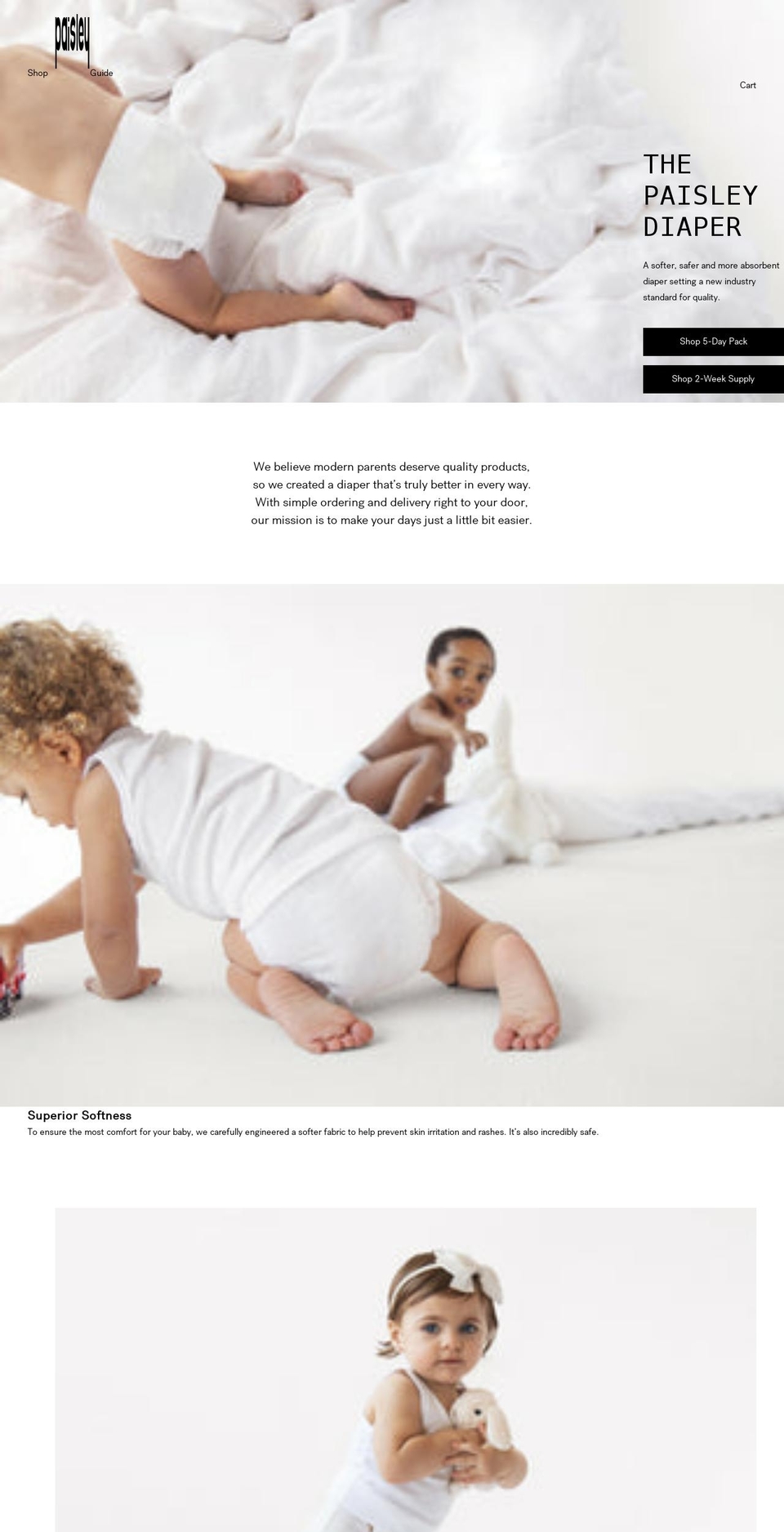 paisleybaby.com shopify website screenshot