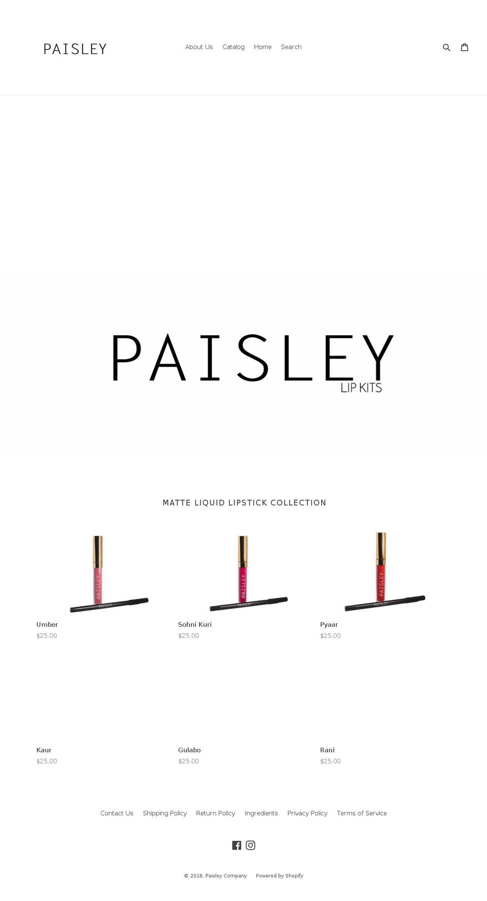 paisleyco.com — Shopify storefront screenshot