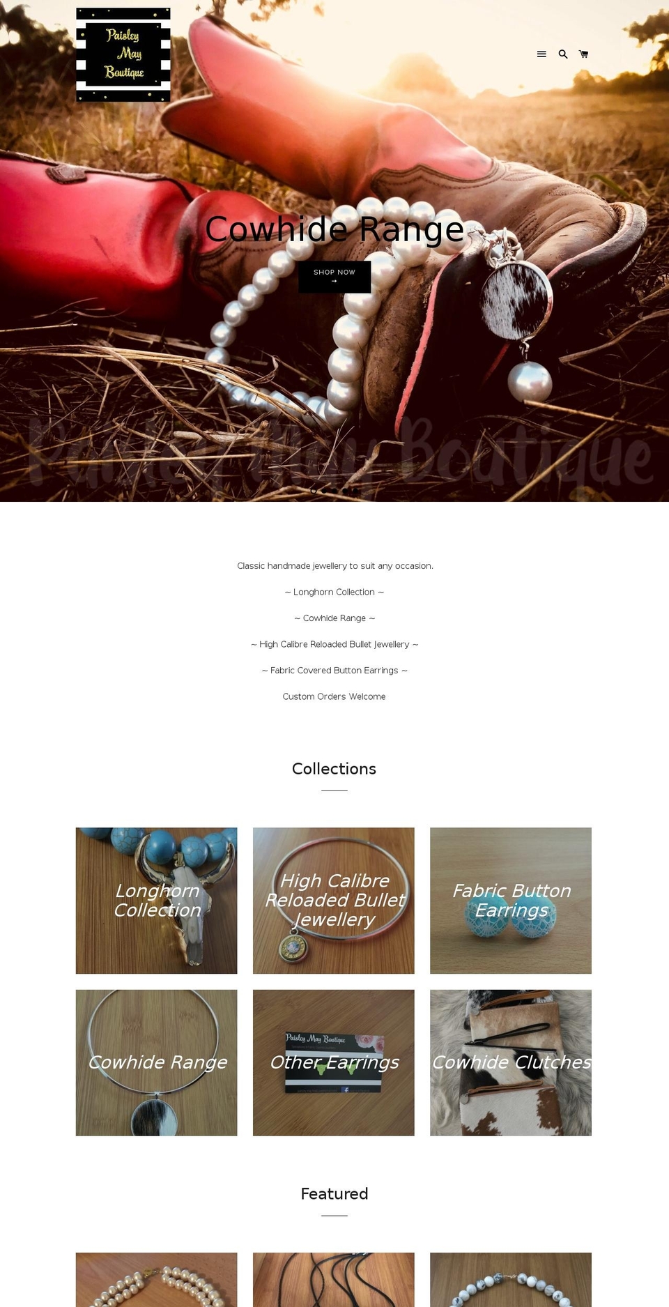 paisleymayboutique.com — Shopify storefront screenshot
