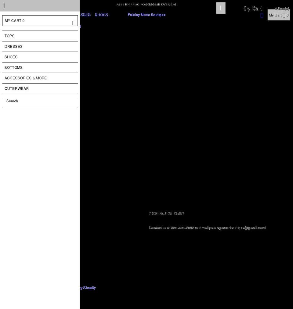 paisleymoonboutique.com shopify website screenshot