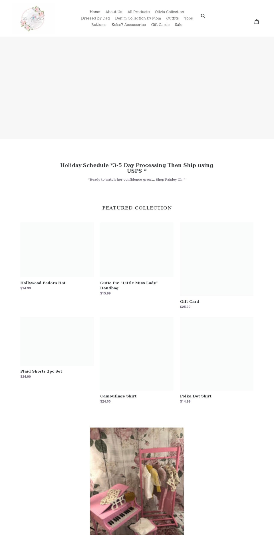 paisleyoliviaboutique.com shopify website screenshot