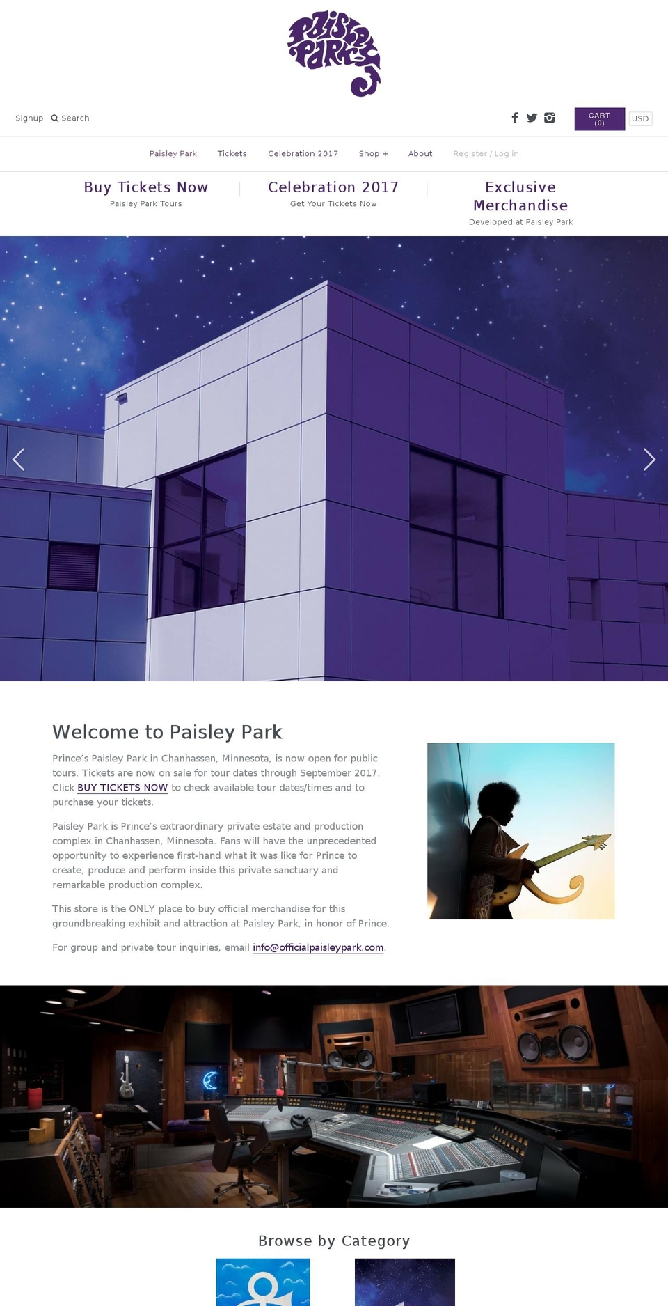 paisleyparkstudios.com shopify website screenshot