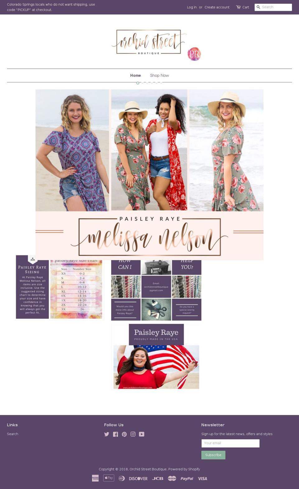 paisleyrayemelissanelson.com — Shopify storefront screenshot
