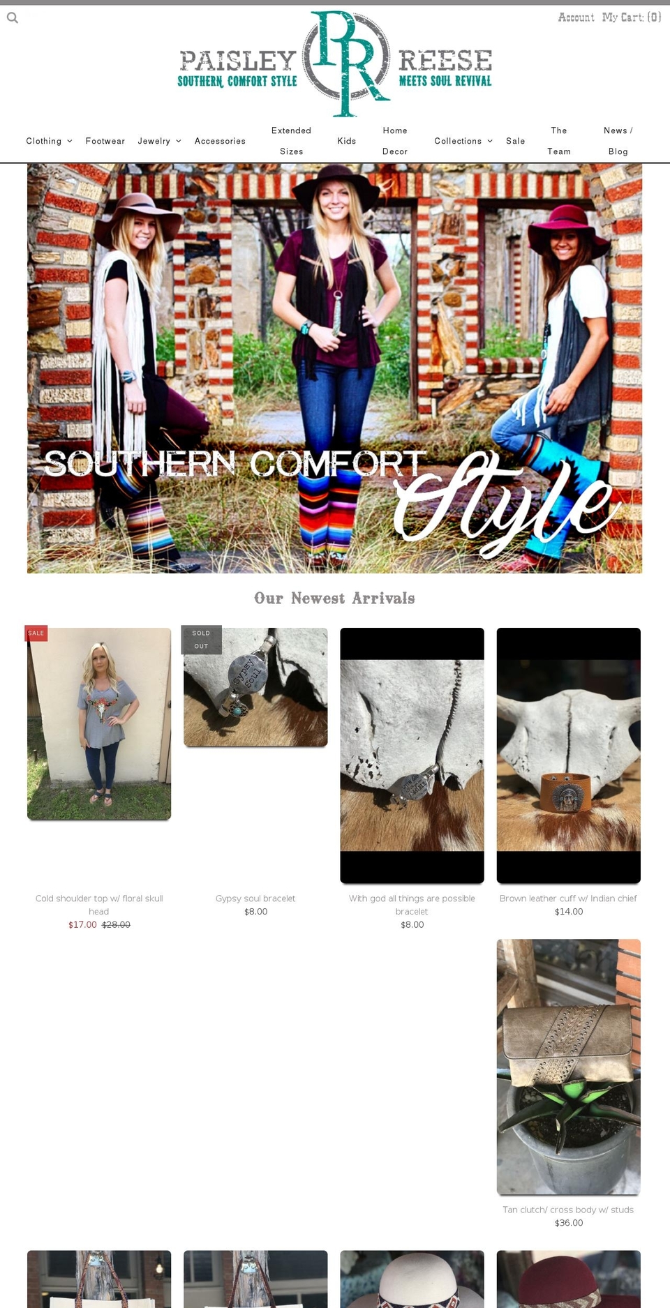 paisleyreese.com shopify website screenshot