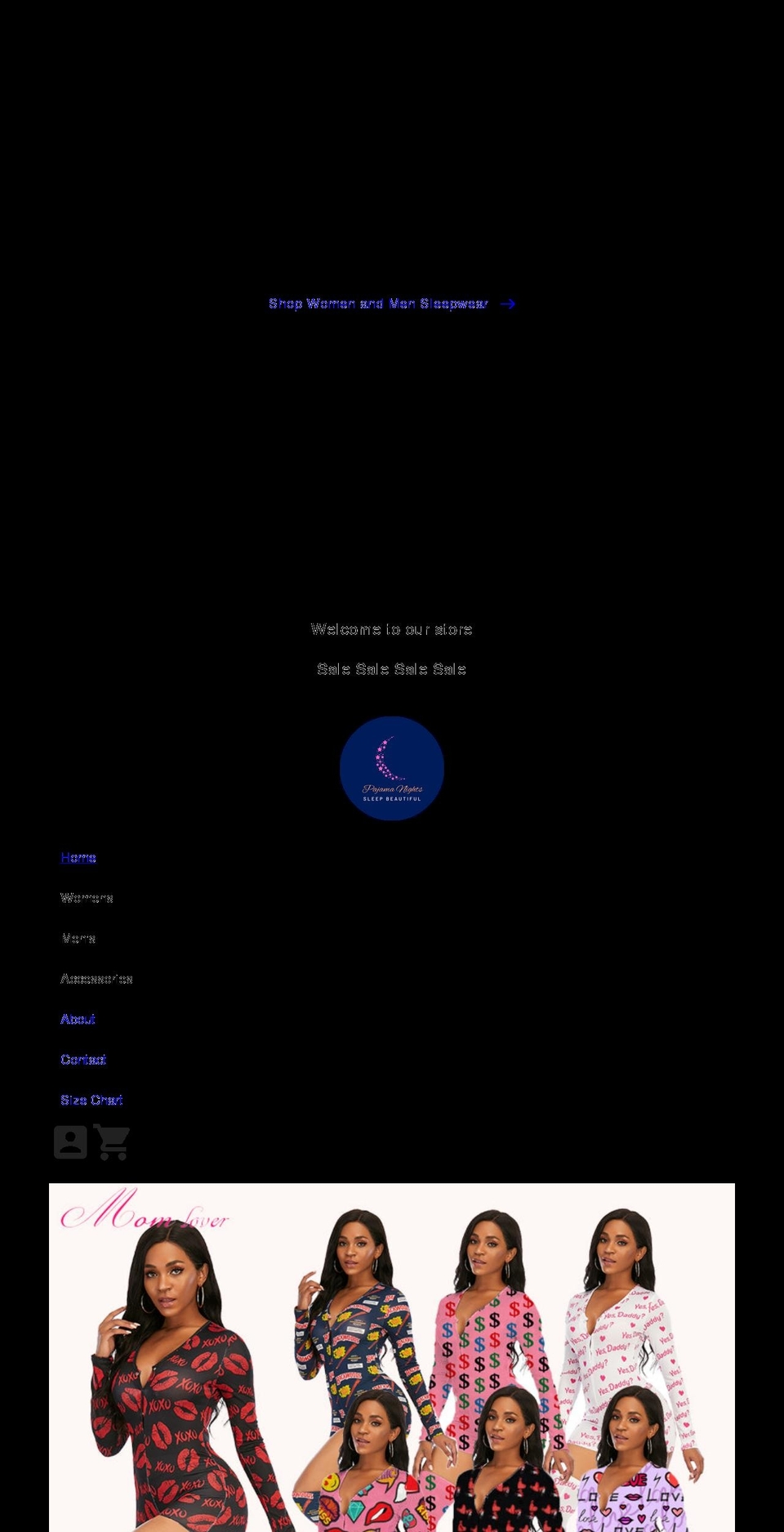 pajamanights.com shopify website screenshot