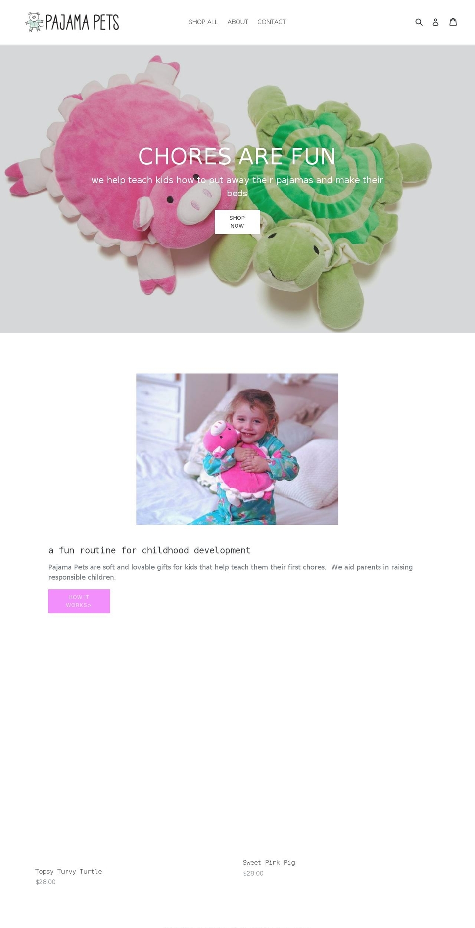 pajamapets.com shopify website screenshot