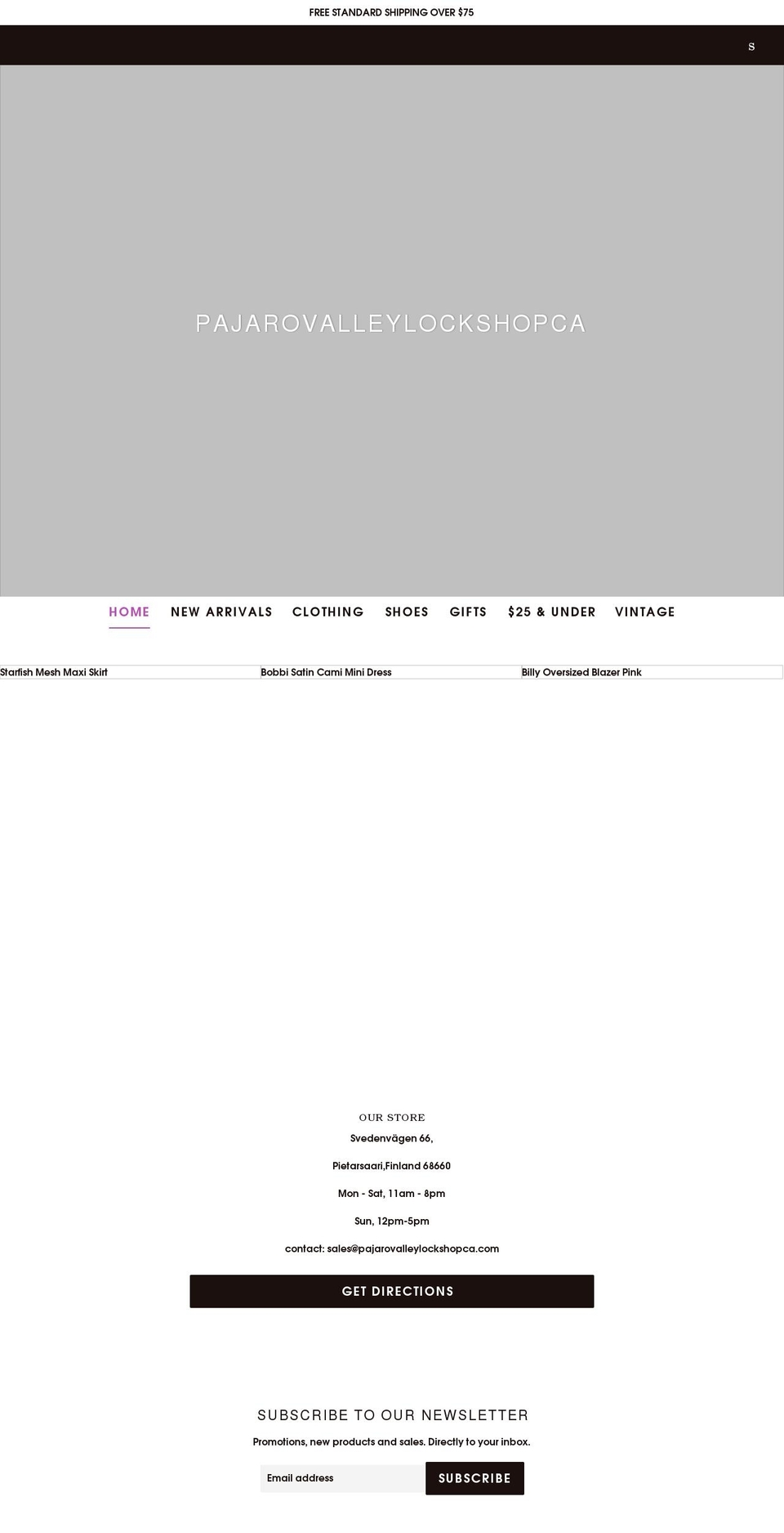 pajarovalleylockshopca.com shopify website screenshot