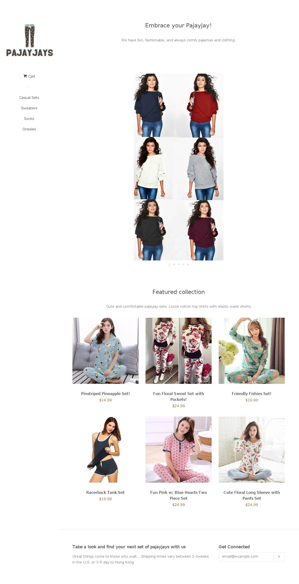 pajayjays.com — Shopify storefront screenshot