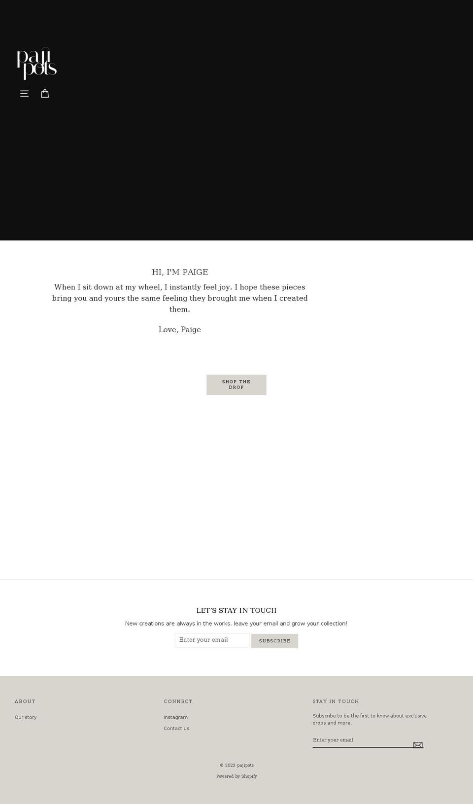 pajipots.com shopify website screenshot