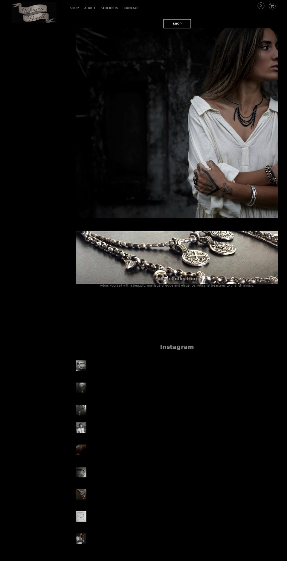pakariapowell.com — Shopify storefront screenshot
