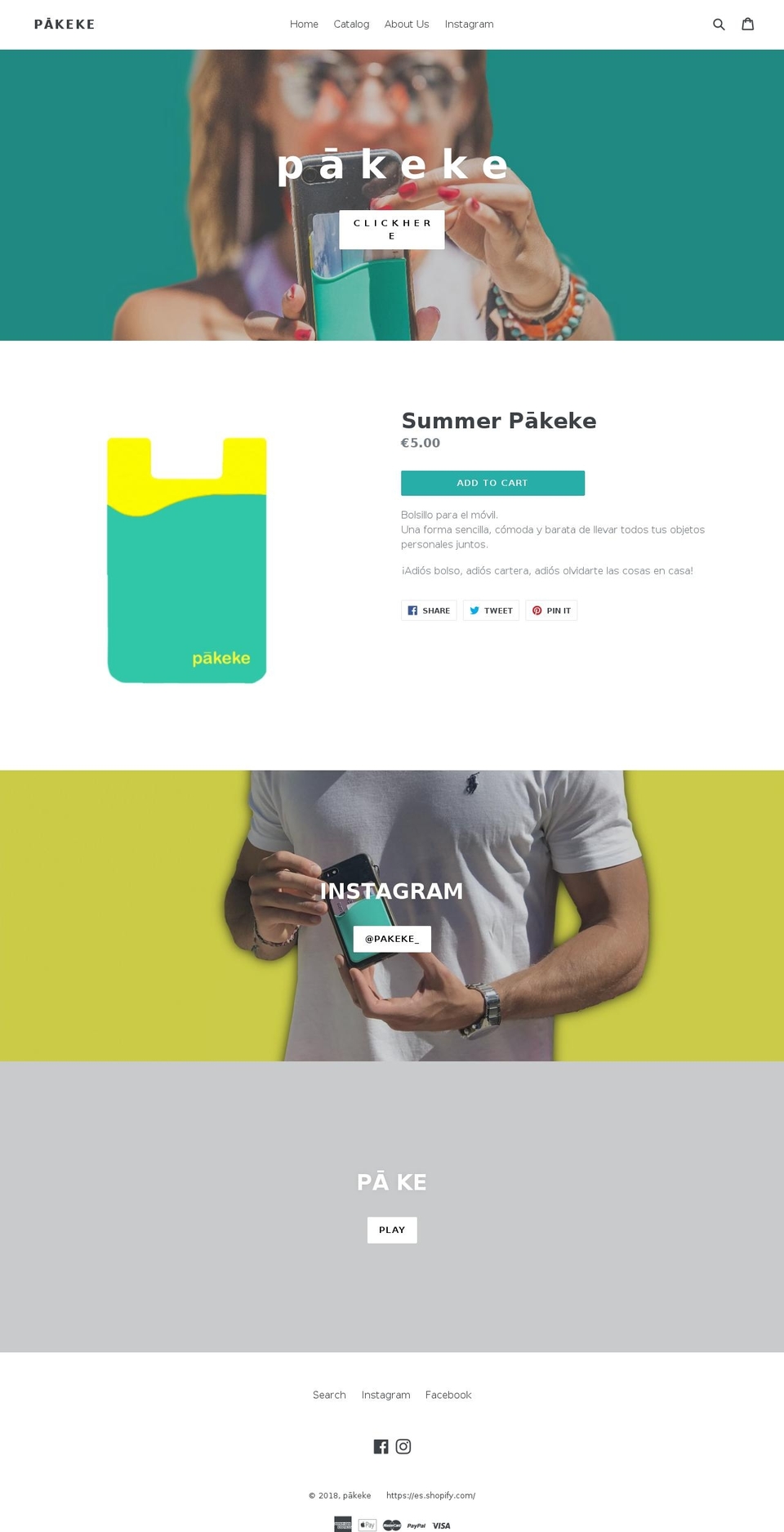 pakeke.com — Shopify storefront screenshot