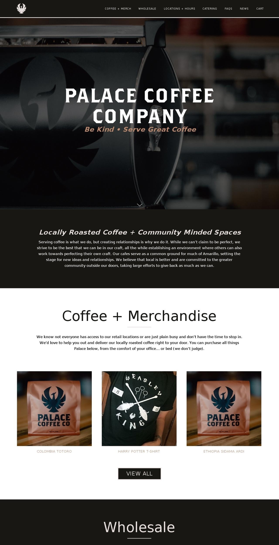 palace.coffee shopify website screenshot