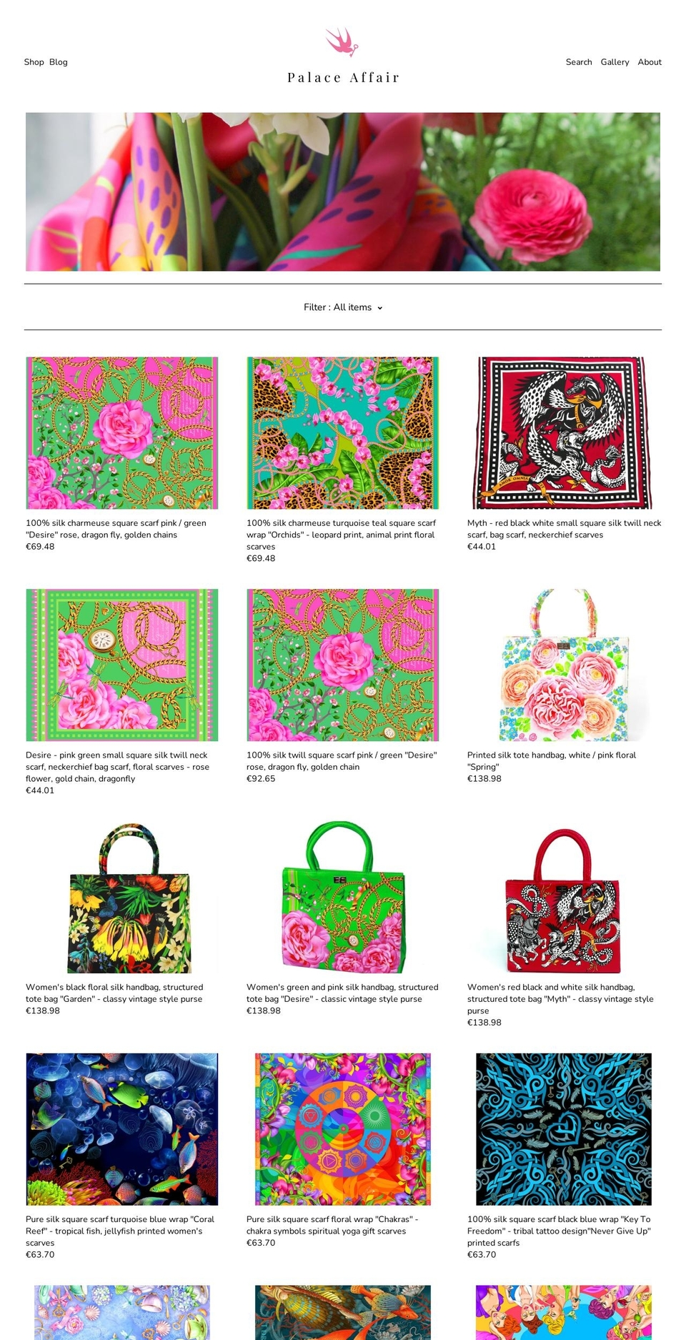 palaceaffair.com — Shopify storefront screenshot