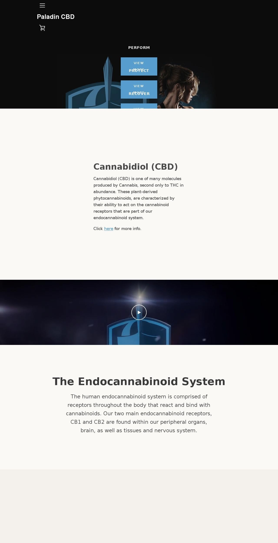 paladincbd.org shopify website screenshot