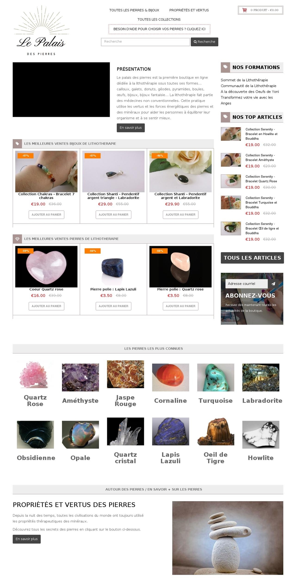 palaisdespierres.com shopify website screenshot