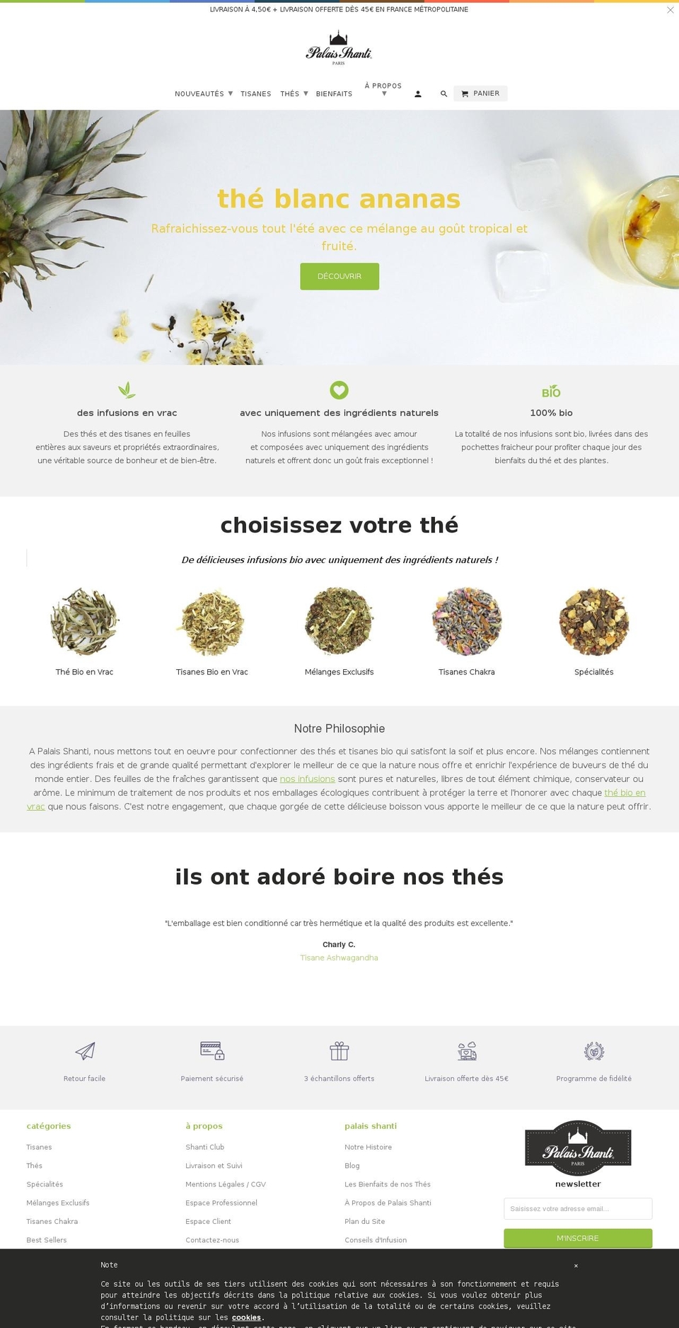 palaisshanti.com shopify website screenshot