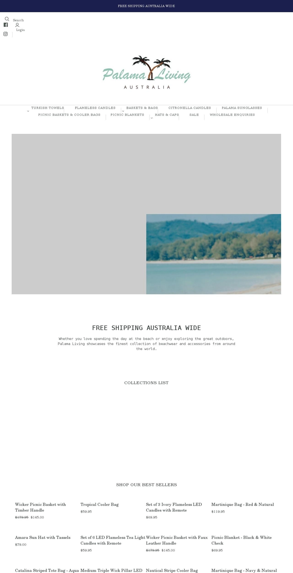 palama.com.au shopify website screenshot
