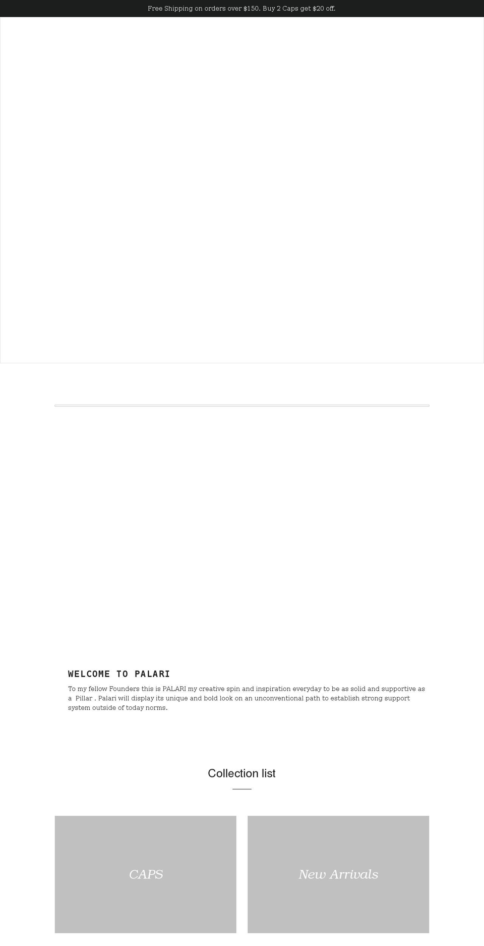 palariclothing.com shopify website screenshot