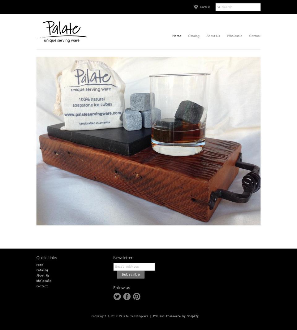 palateservingware.com shopify website screenshot