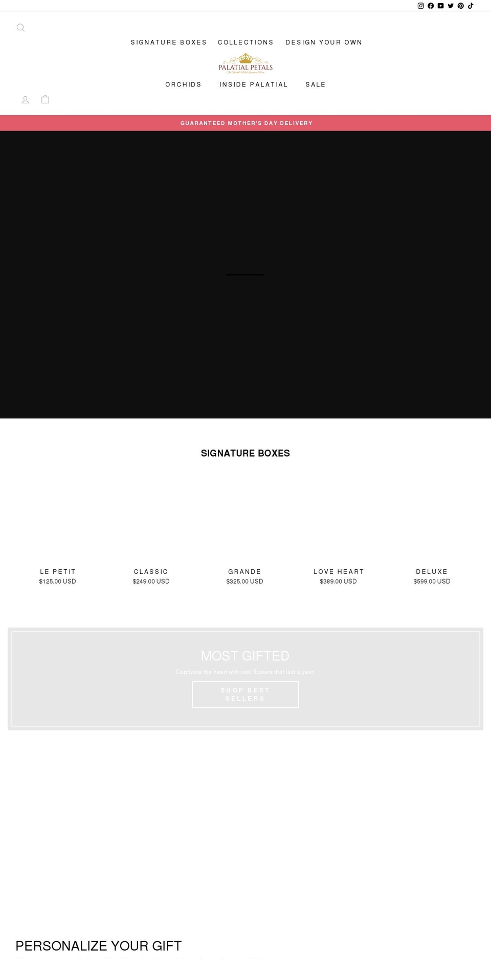 palatialpetals.com shopify website screenshot