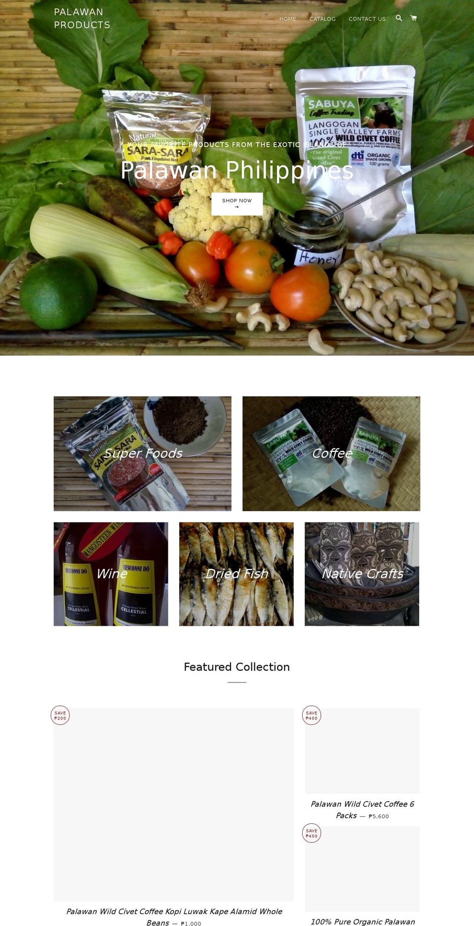 palawanproducts.com shopify website screenshot