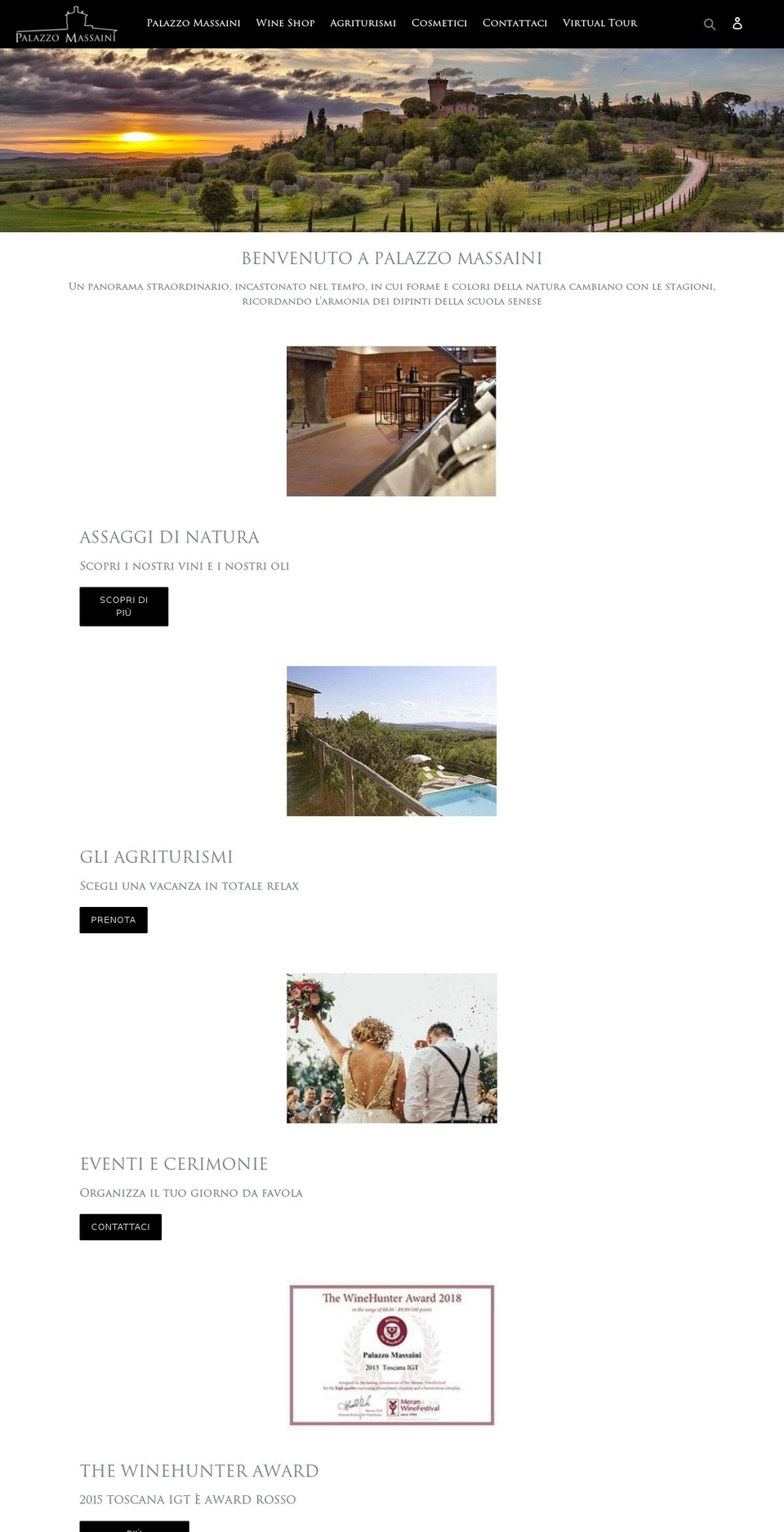 palazzomassaini.it shopify website screenshot