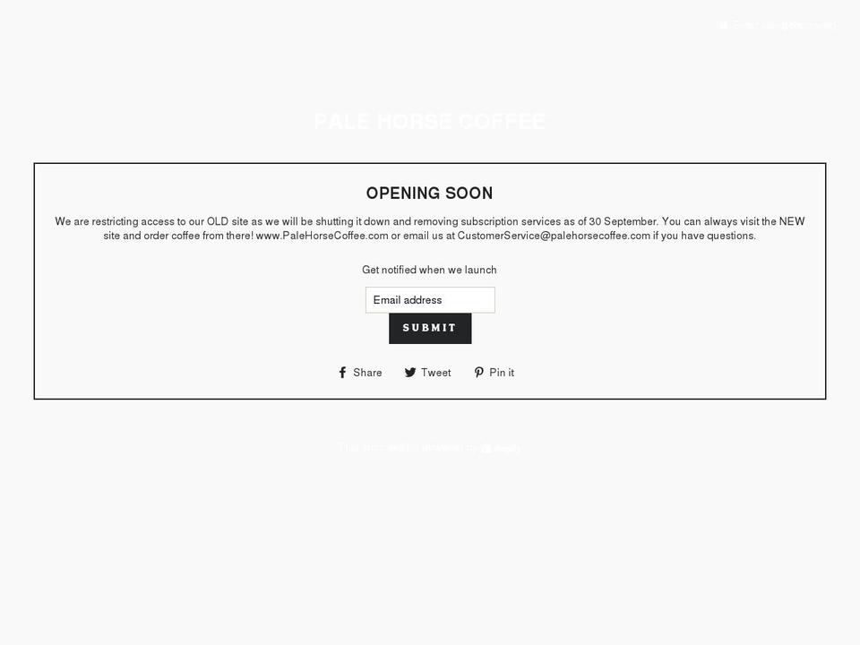 pale-horse-coffee.myshopify.com shopify website screenshot