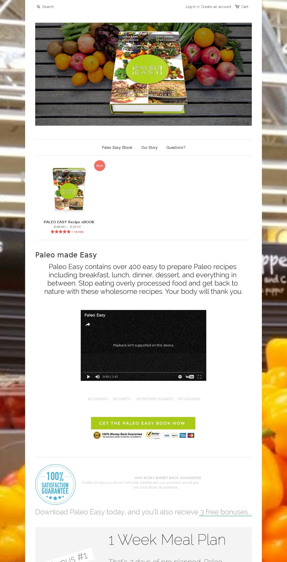 paleo-easy.com shopify website screenshot