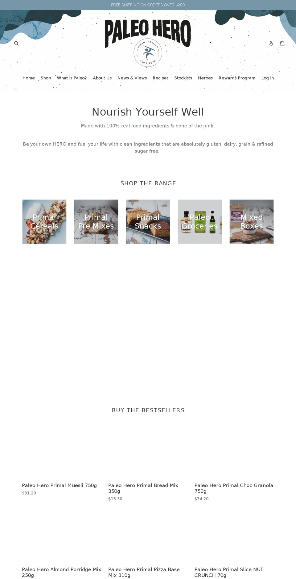 paleohero.com.au shopify website screenshot