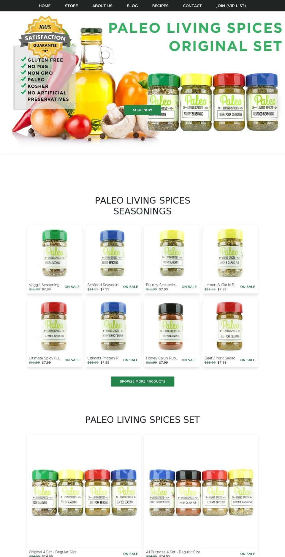 paleolivingspices.com shopify website screenshot
