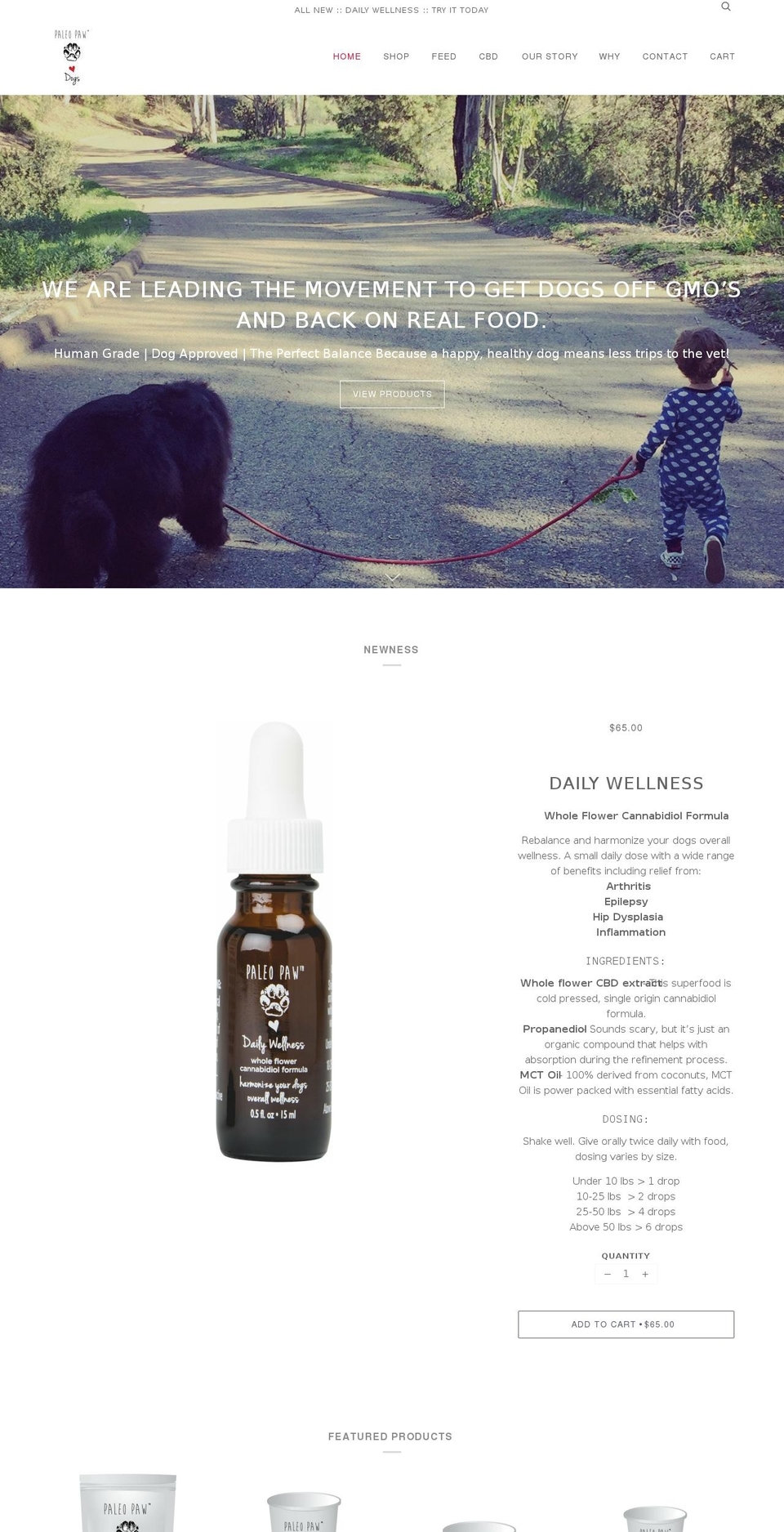paleopawfeed.com shopify website screenshot