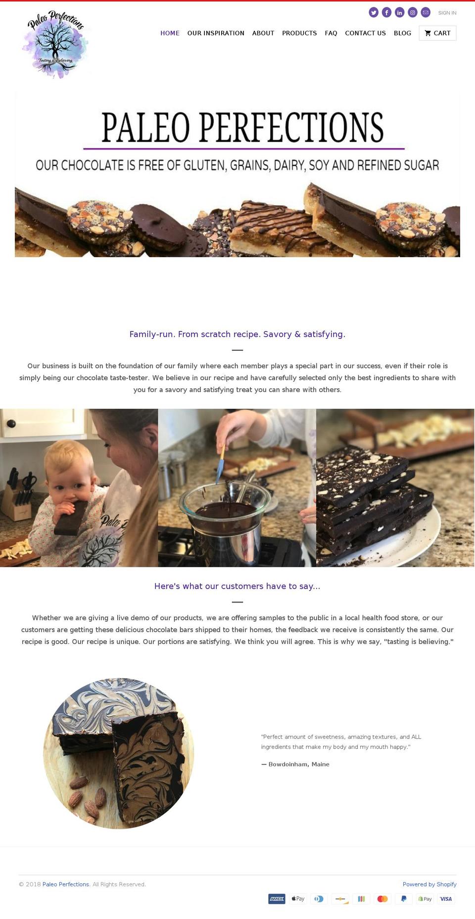 paleoperfections.com — Shopify storefront screenshot