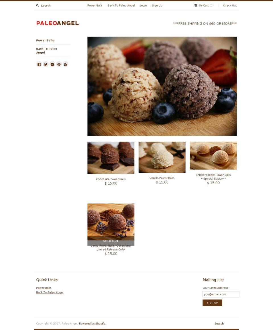 paleopowerballs.com shopify website screenshot