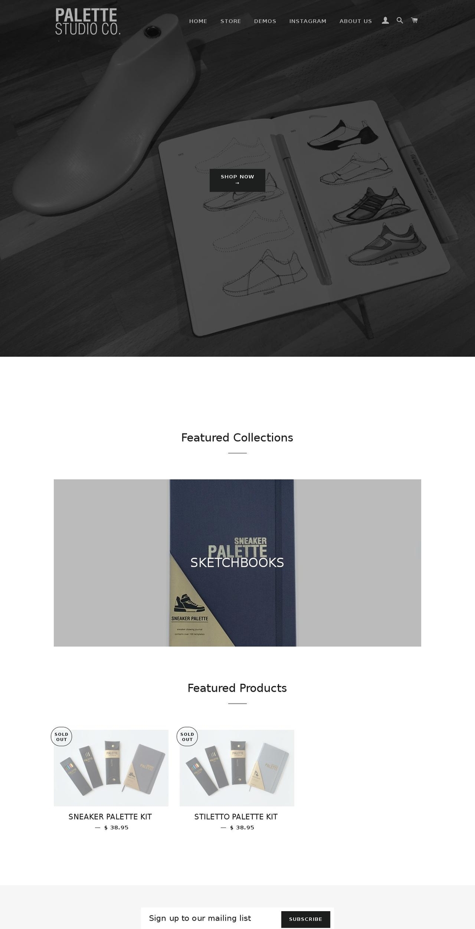 palettelibrary.com shopify website screenshot