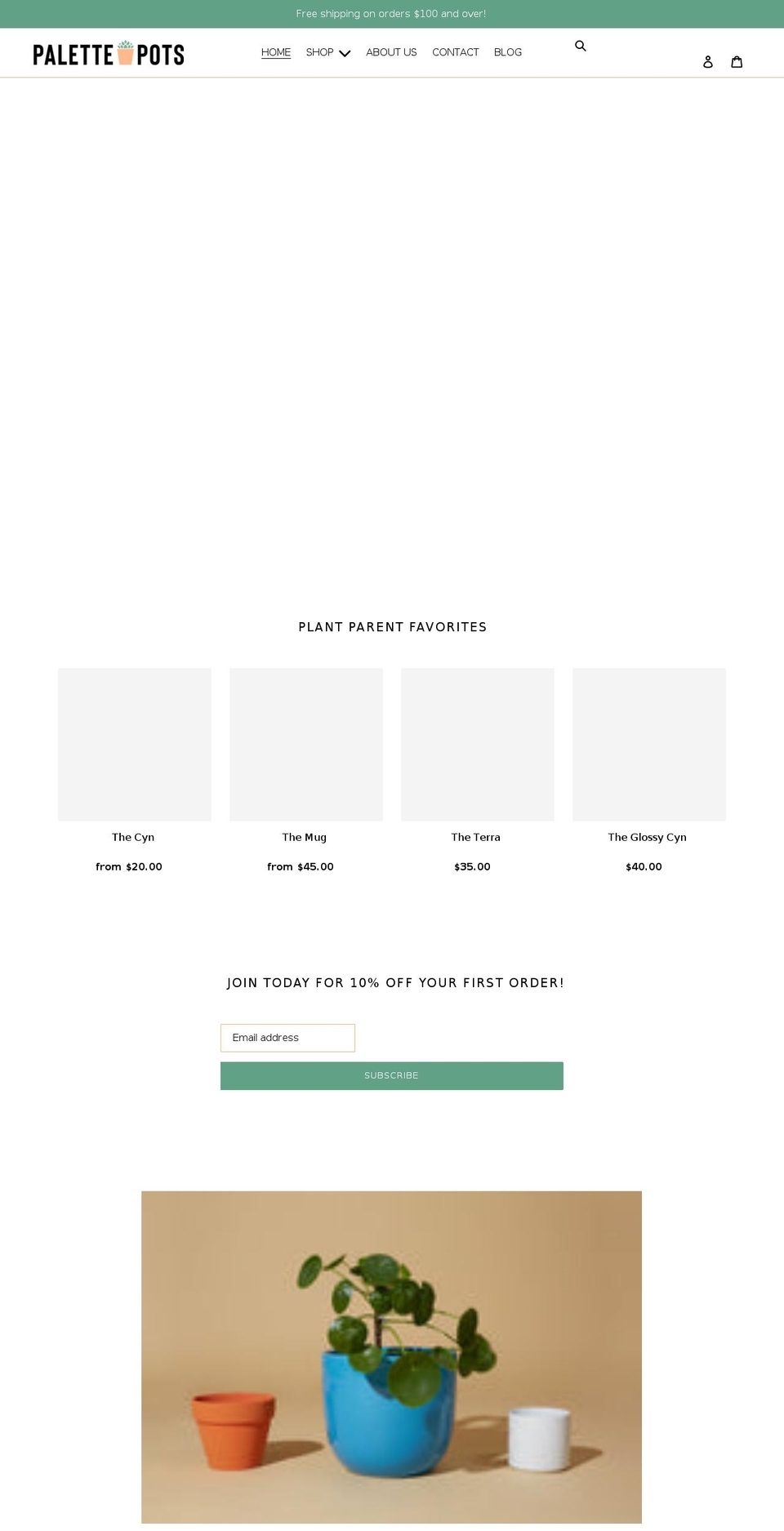 palettepots.com shopify website screenshot
