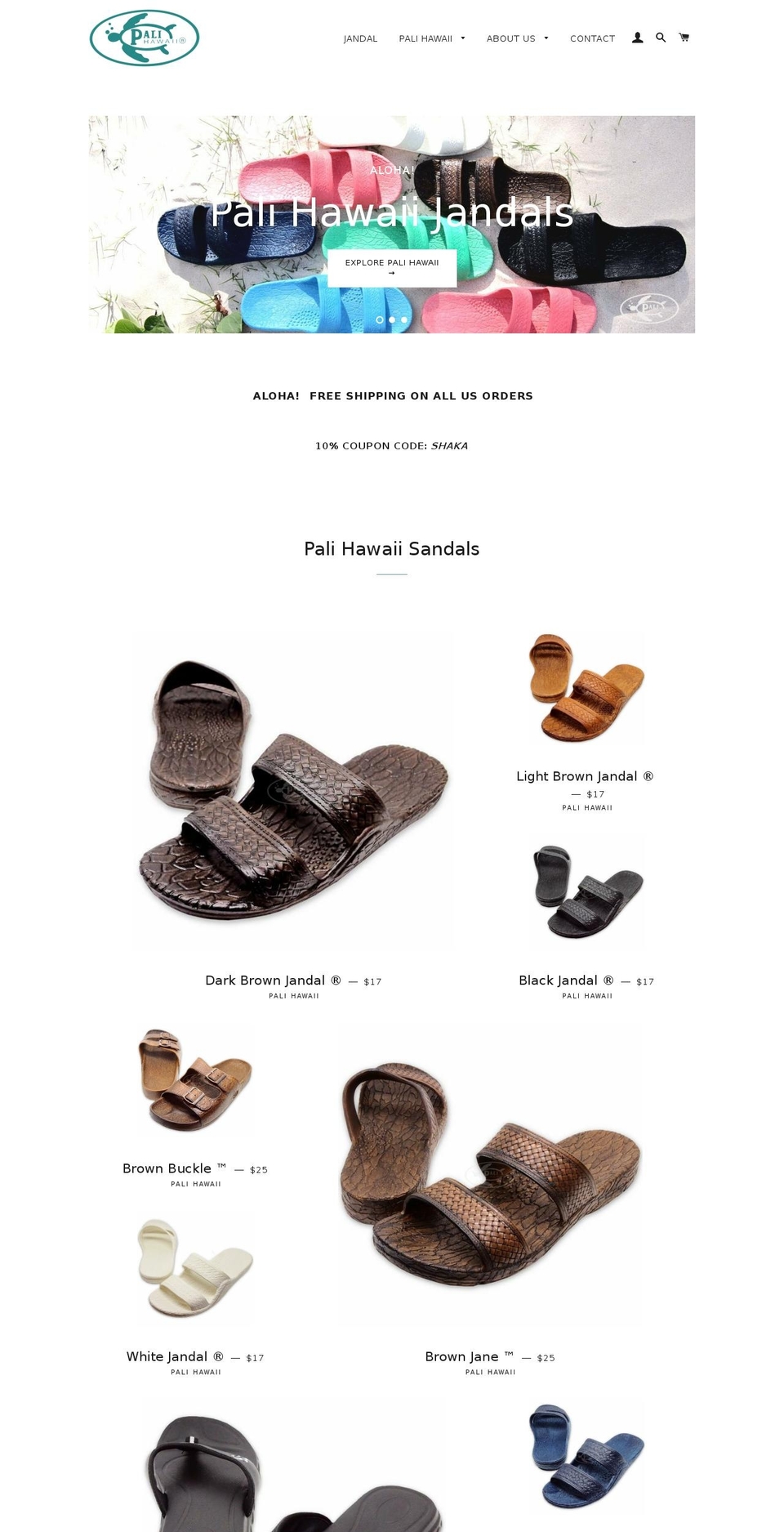 palihawaii.net shopify website screenshot