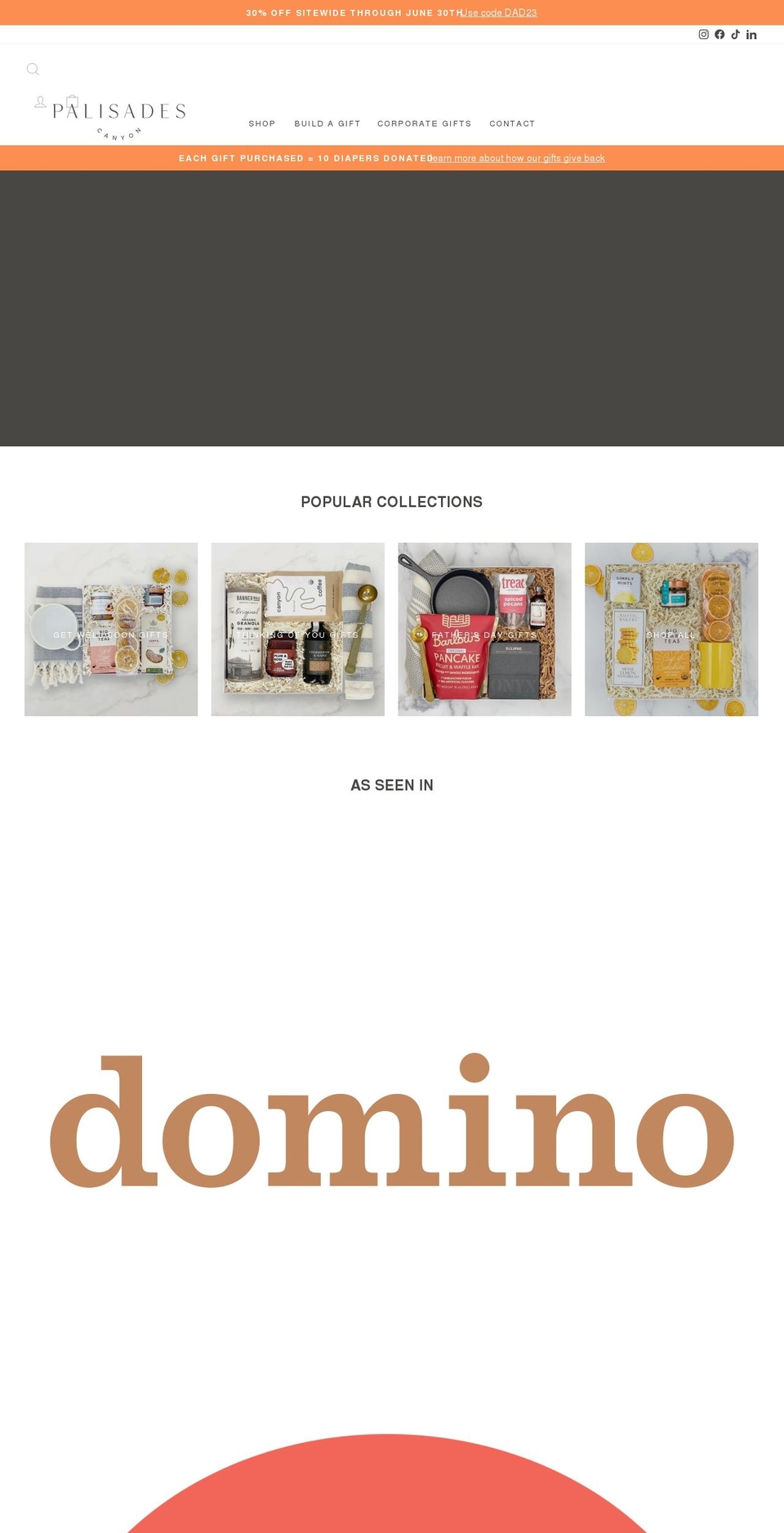 palisadescanyon.com shopify website screenshot