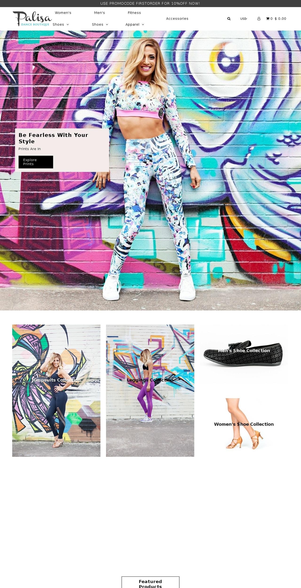 palisashoes.com — Shopify storefront screenshot