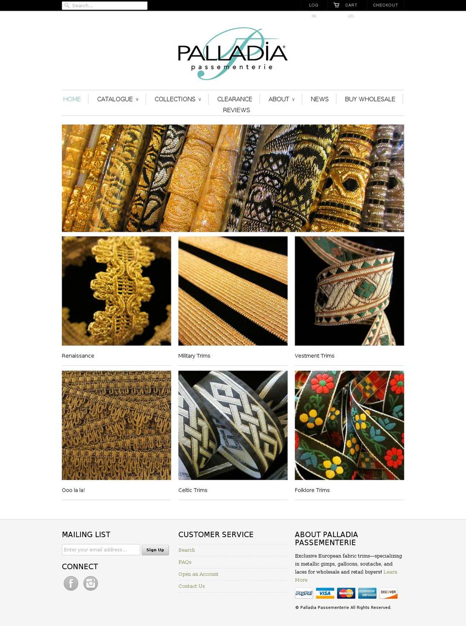 palladiapassementerie.com shopify website screenshot